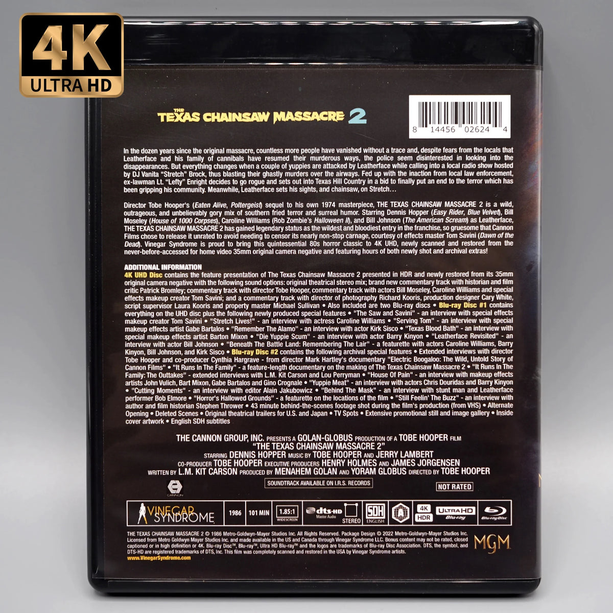 Back case of The Texas Chainsaw Massacre 2 [4K Ultra HD + Blu-ray]