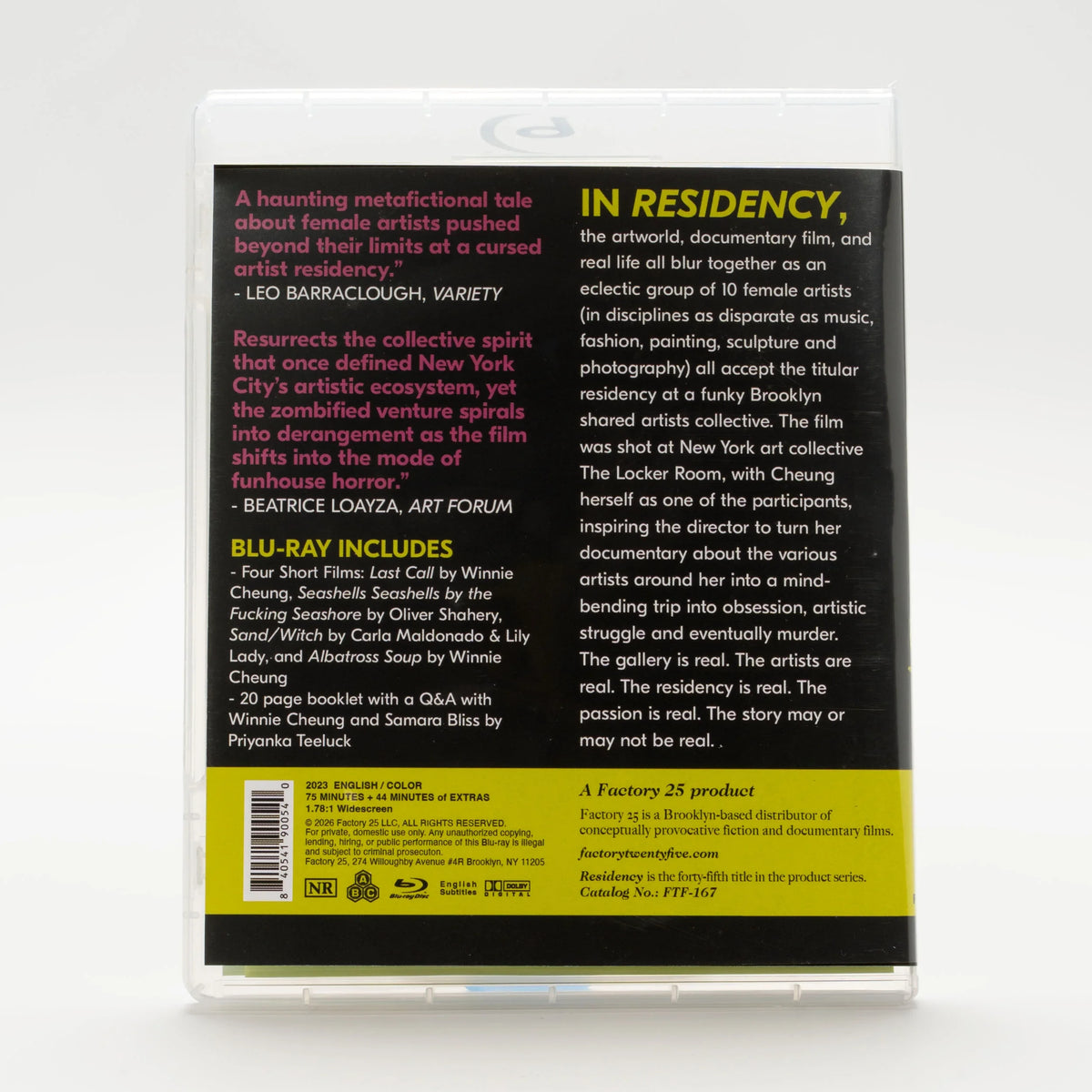 Back case of Residency [Blu-ray]