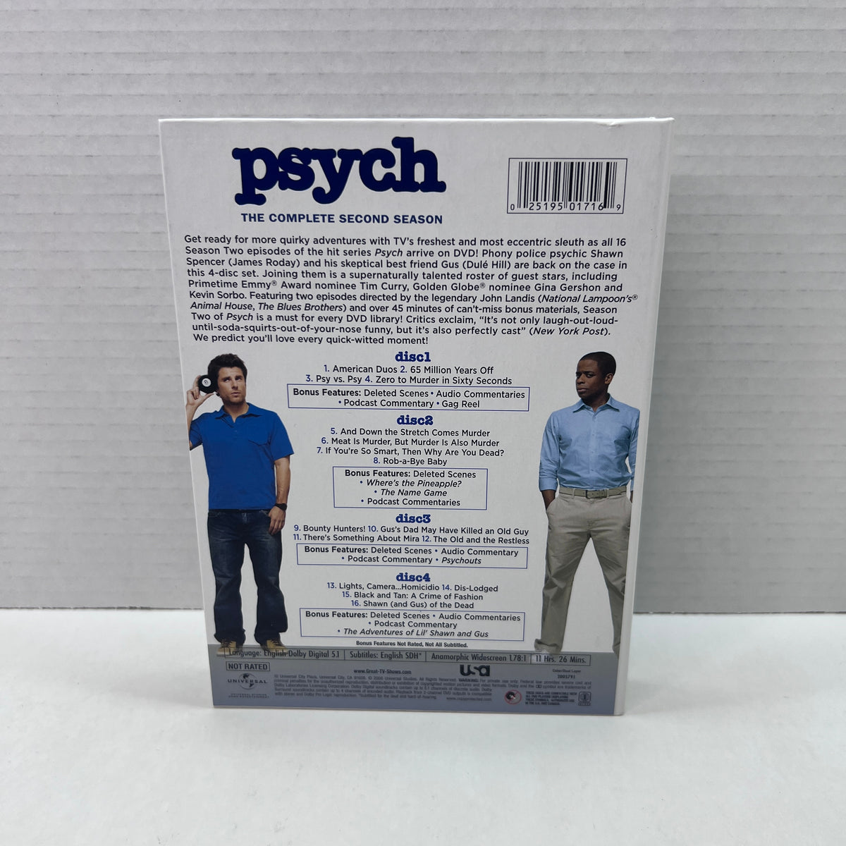 Back cover of Pre-Owned | Psych: The Complete Second Season [DVD] w/o slip