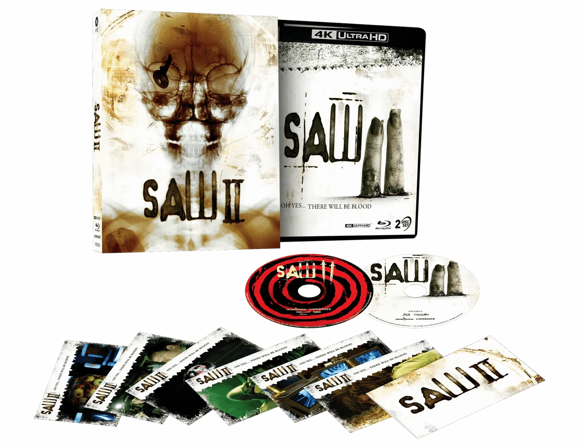 Box contents of Saw II (2005) Limited Edition Lenticular Hardcase [4K Ultra HD + Blu-ray] (Australian Import)