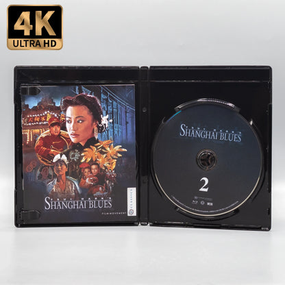 Open case showing disc art of Shanghai Blues [4K Ultra HD + Blu-ray]