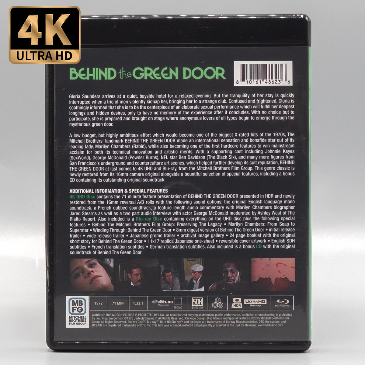 Back case of Behind the Green Door [4K Ultra HD + Blu-ray]
