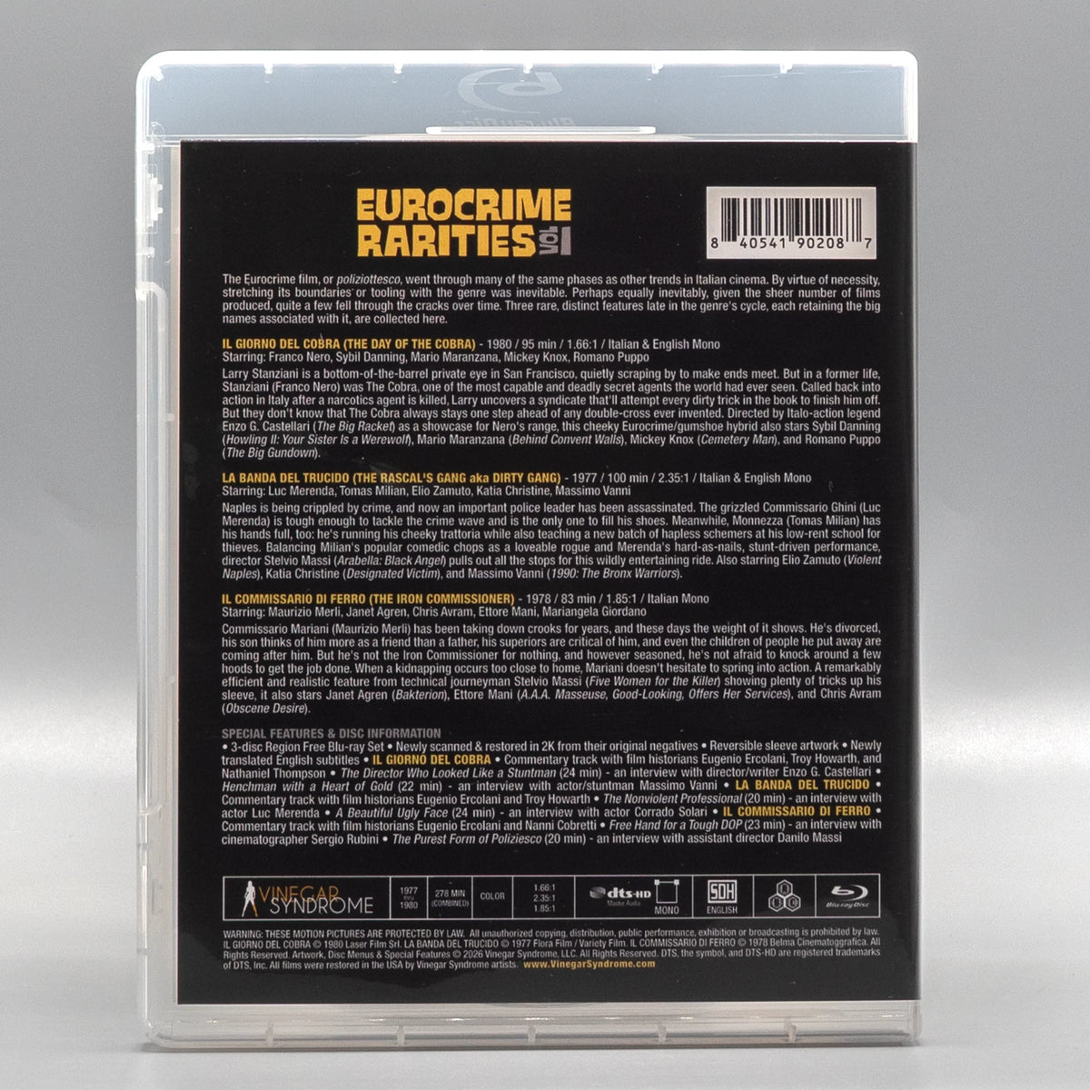 Back case of Eurocrime Rarities: Volume 1 [Blu-ray]