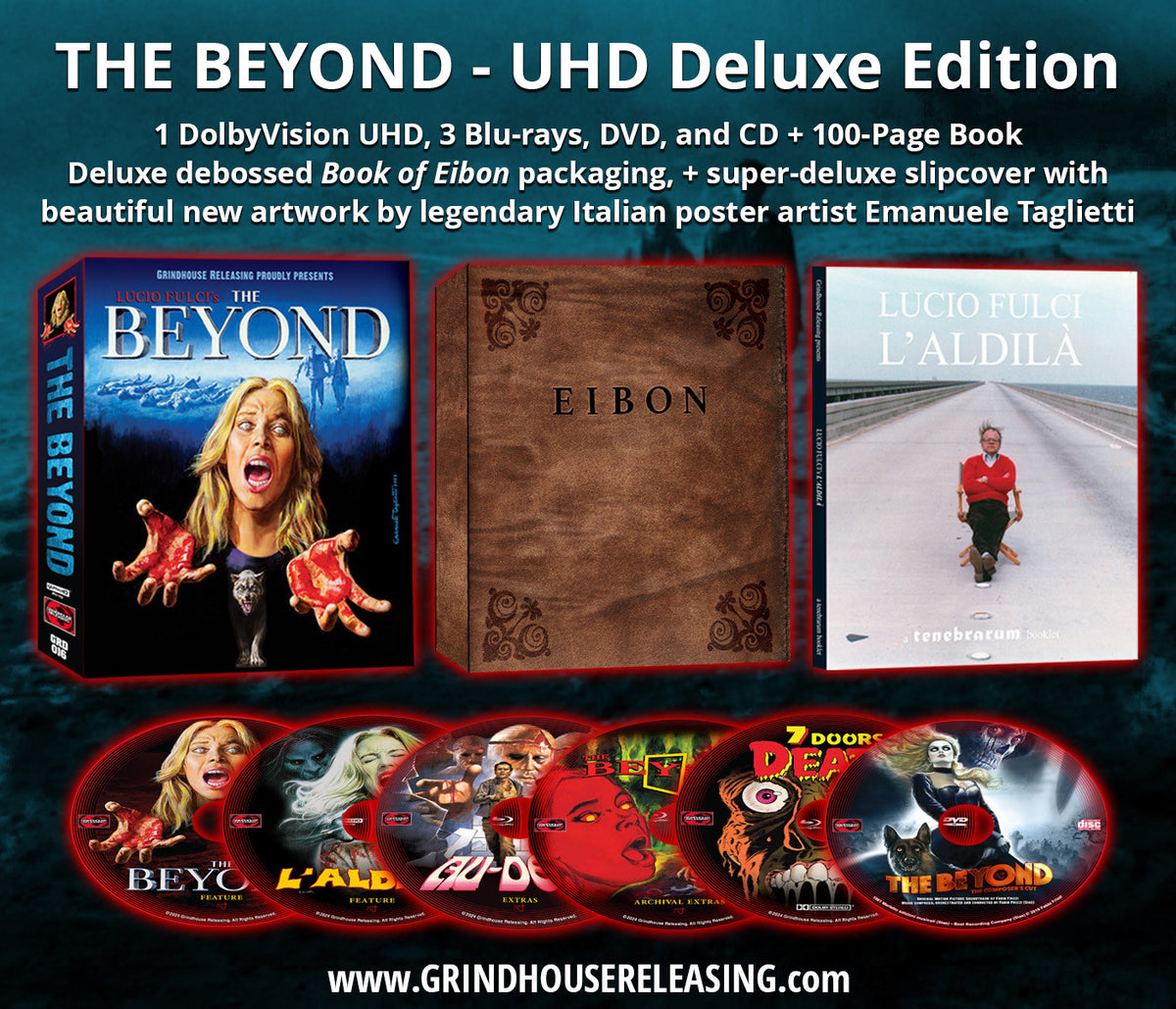 Box contents of The Beyond [6-Disc Deluxe Edition] [4K Ultra HD + Blu-ray + DVD]
