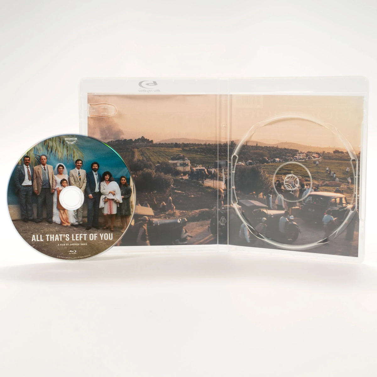 Open case showing disc art of All That's Left of You [Blu-ray]
