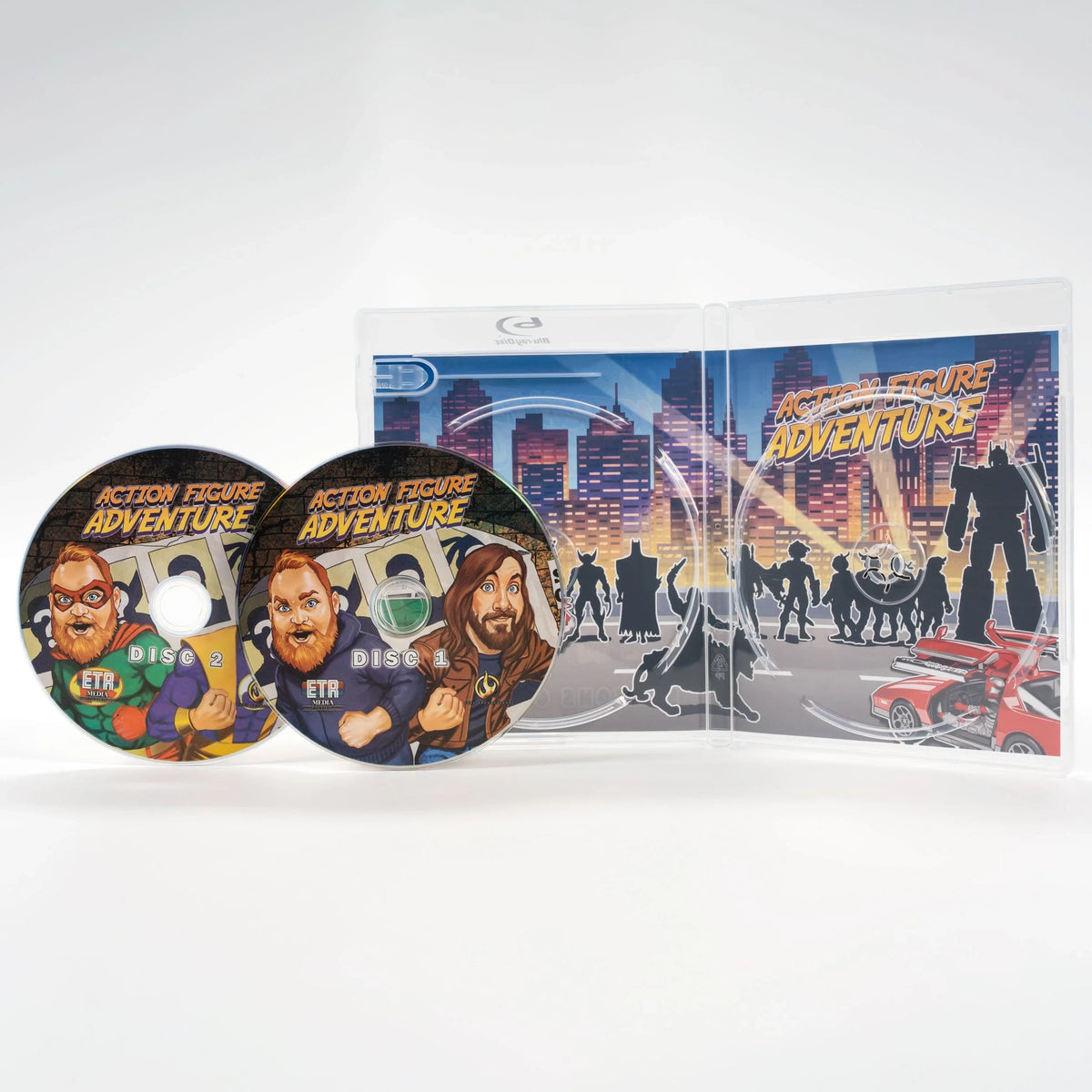 Open case showing disc art of Action Figure Adventure [Blu-ray]