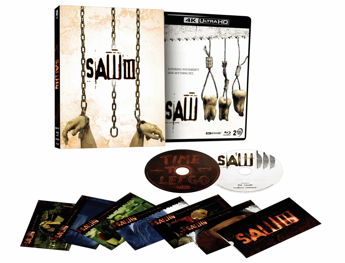 Box contents of Saw III (2006) Limited Edition Lenticular Hardcase [4K Ultra HD + Blu-ray] (Australian Import)