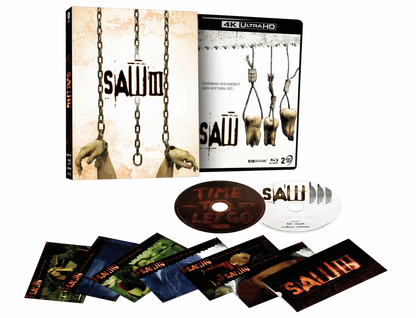 Box contents of Saw III (2006) Limited Edition Lenticular Hardcase [4K Ultra HD + Blu-ray] (Australian Import)