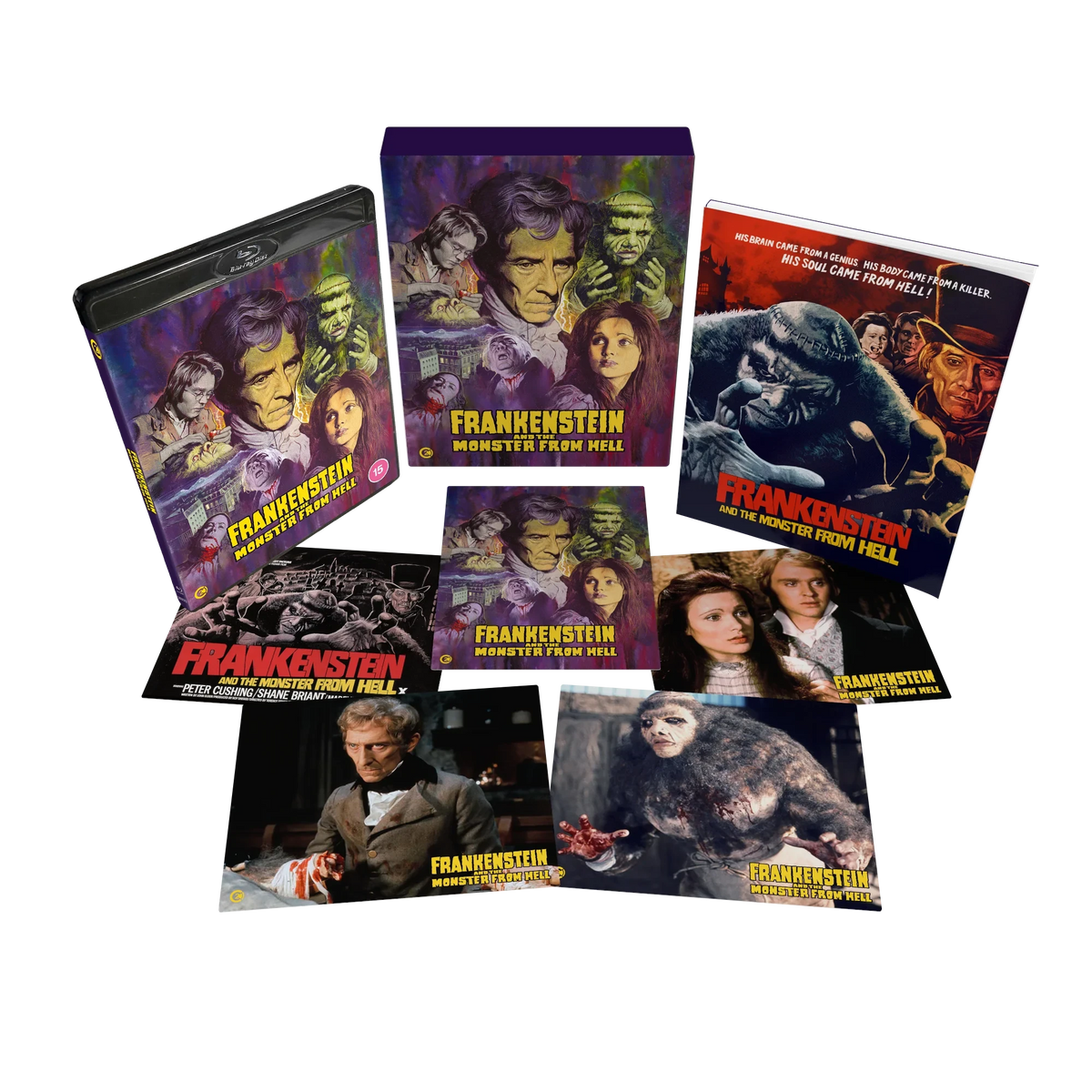 Box contents of Frankenstein and the Monster From Hell Limited Edition (UK Import) [Region B Blu-ray]