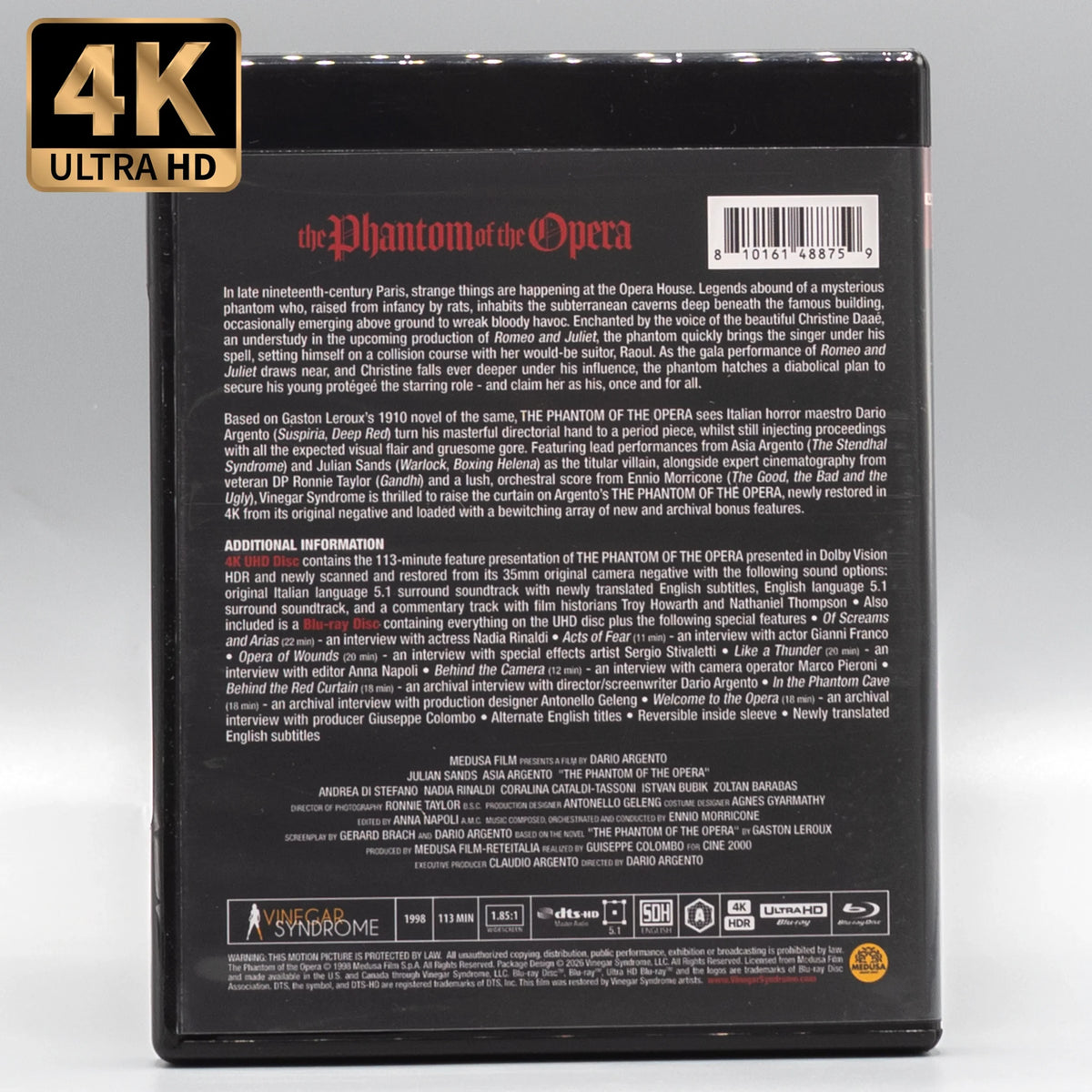 Back case of The Phantom of the Opera [4K Ultra HD + Blu-ray]
