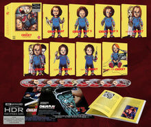 Box contents of The Chucky Collection Limited Edition (UK Import) [4K Ultra HD + Region B Blu-ray]