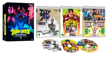 Box contents of Shaw-Shock: Horror Collection Volume 3 - The Hex Trilogy Limited Edition Hardbox [Blu-ray] (Australian Import)