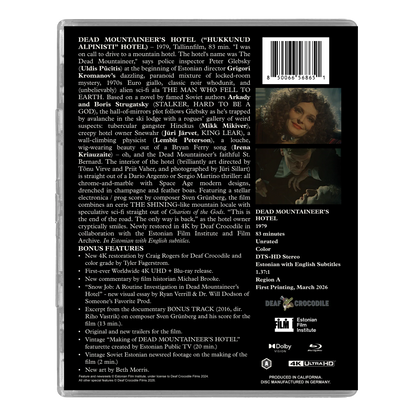 Back case of Dead Mountaineer's Hotel Deluxe Limited Edition [4K Ultra HD + Blu-ray]