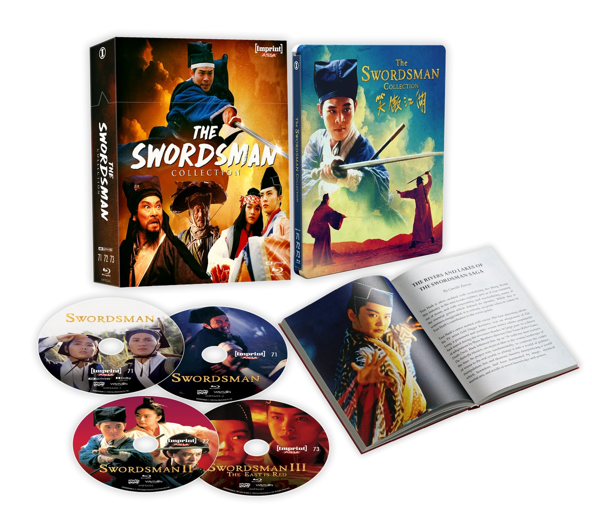 Box contents of The Swordsman Collection (1990 - 1993) Limited Edition Hardbox [4K Ultra HD + Blu-ray] (Australian Import)