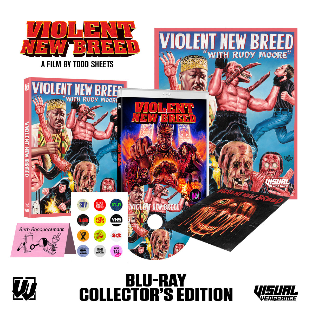 Box contents of Violent New Breed [Visual Vengeance Collector's Edition] [Blu-ray]