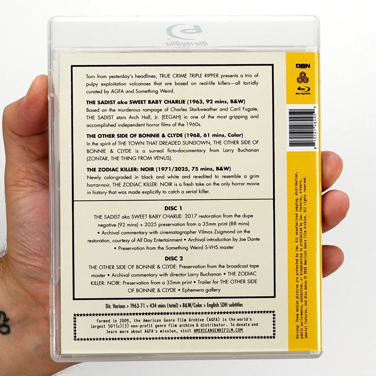 Back slipcover of True Crime Triple Ripper [Blu-ray]