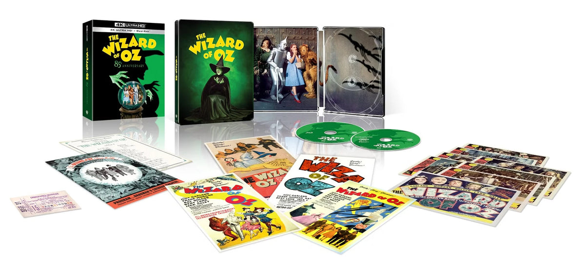 Box contents of Wizard of Oz Collector's Edition Steelbook (UK Import) [4K Ultra HD + Region B Blu-ray]