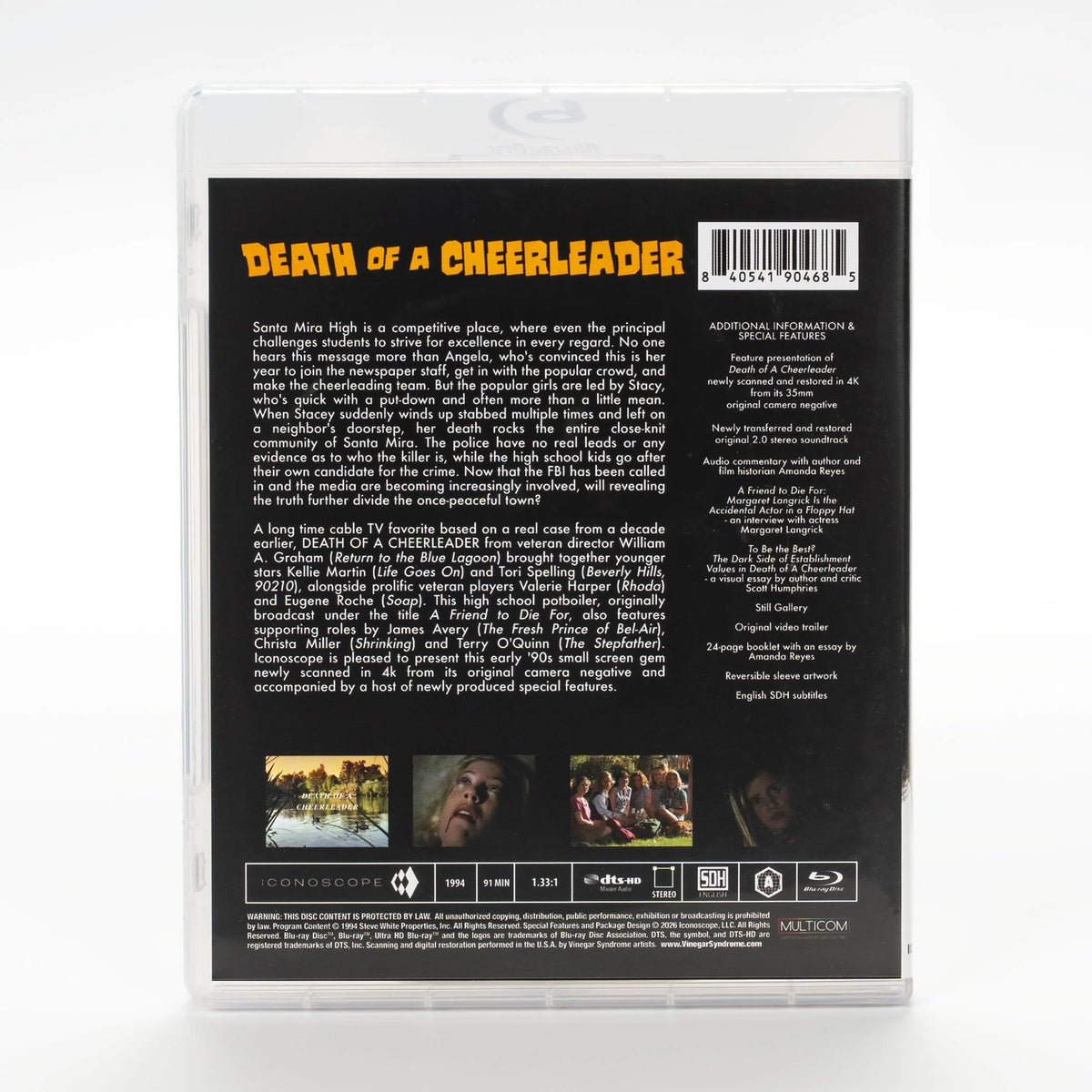 Back case of Death of a Cheerleader [Blu-ray]