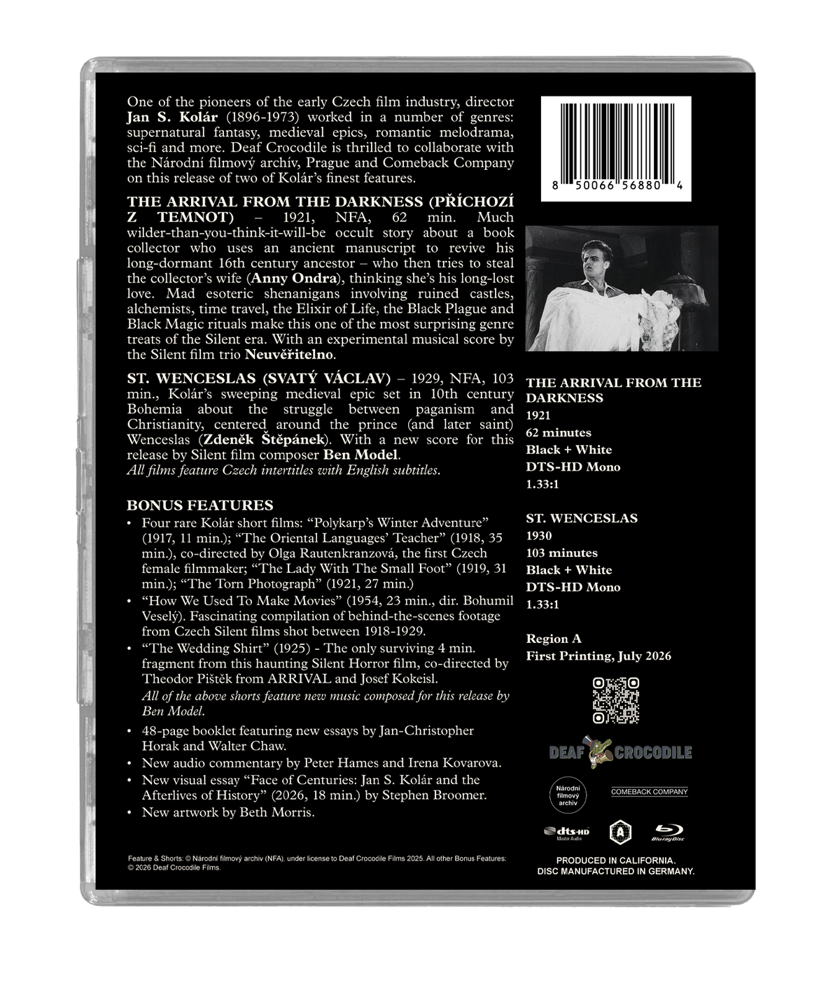 Back case of Jan S. Kolar Czech Silents Deluxe Limited Edition [Blu-ray]