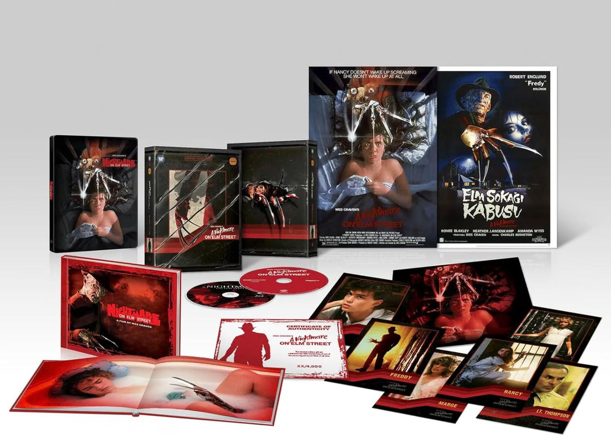 Box contents of A Nightmare on Elm Street Collectors Edition (UK Import) [4K Ultra HD + Region B Blu-ray]