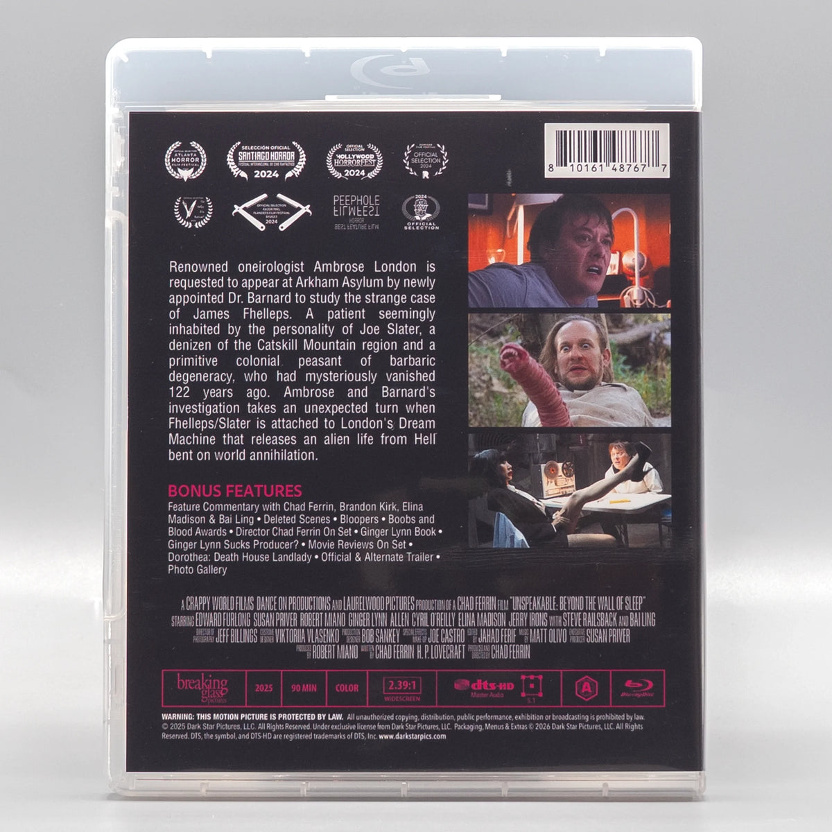 Back case of Unspeakable: Beyond the Wall of Sleep [Blu-ray]