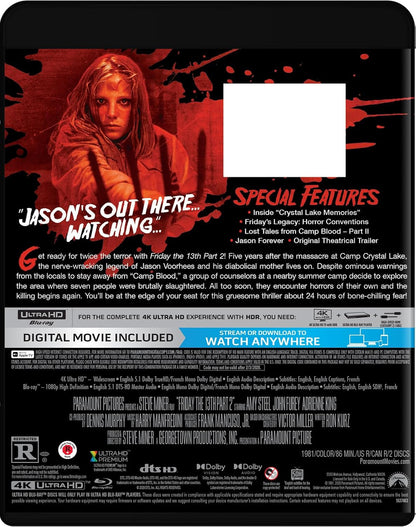 Back case of Friday the 13th: Part 2 [4K Ultra HD + Blu-ray]