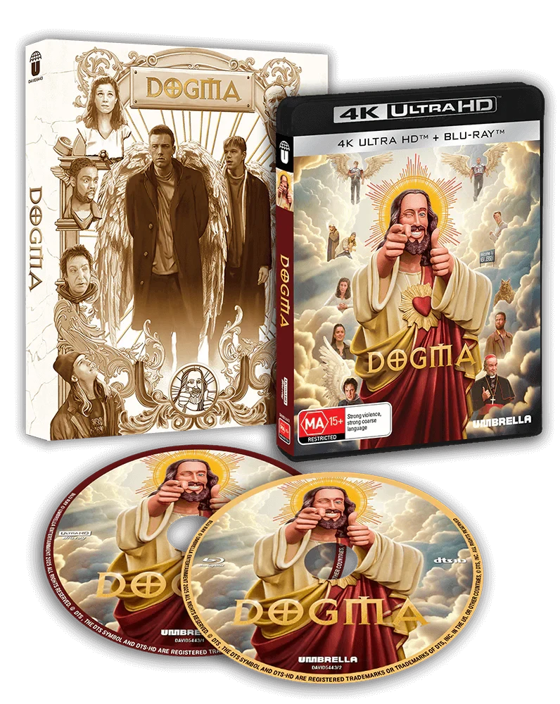 Box contents of DOGMA (1999) [4K Ultra HD + Blu-ray]