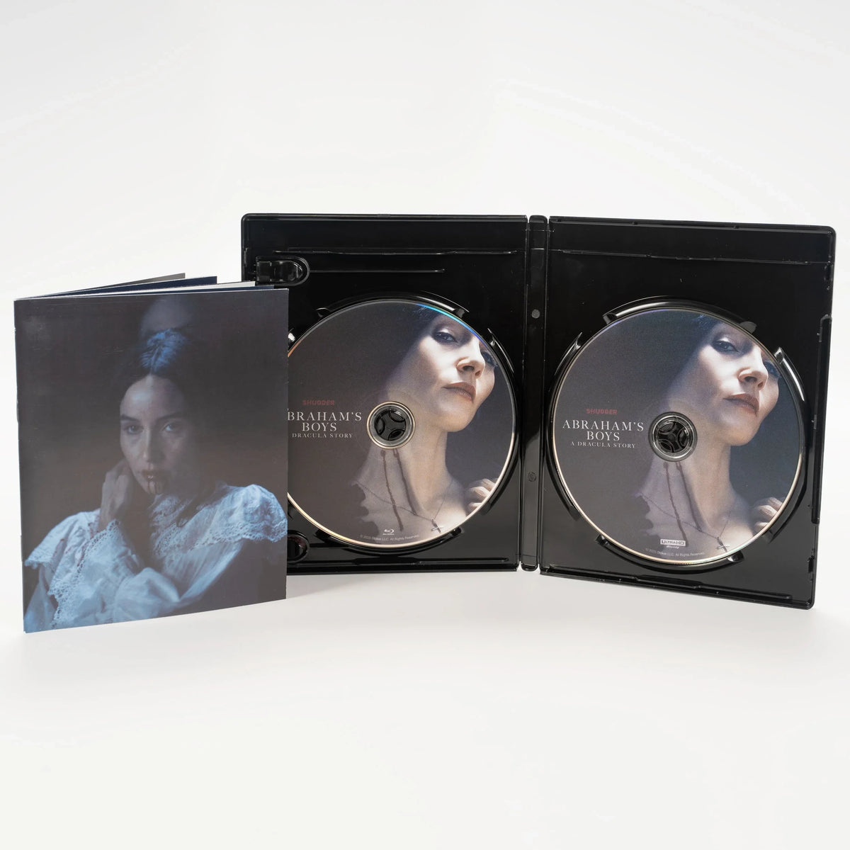 Open case showing disc art of Abraham's Boys: A Dracula Story [4K Ultra HD + Blu-ray]