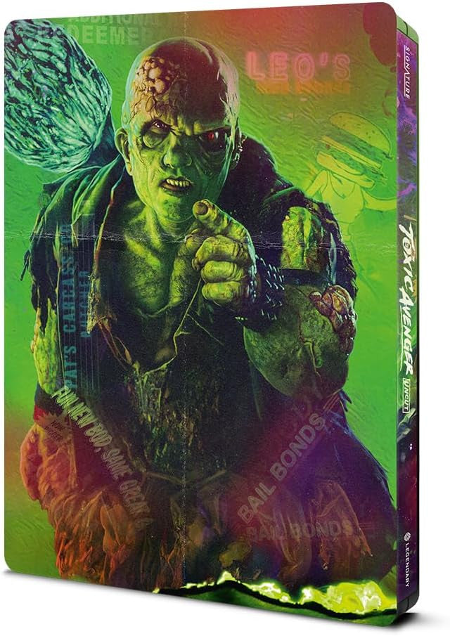 Back cover of The Toxic Avenger (2023) Limited Edition Steelbook (UK Import) [4K Ultra HD + Region B Blu-ray]