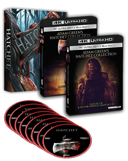 Box contents of Hatchet: The Collection [4K Ultra HD + Blu-ray] (Australian Import)