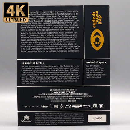 Back slipcase 1 of King of the Gypsies [4K Ultra HD + Blu-ray Set]
