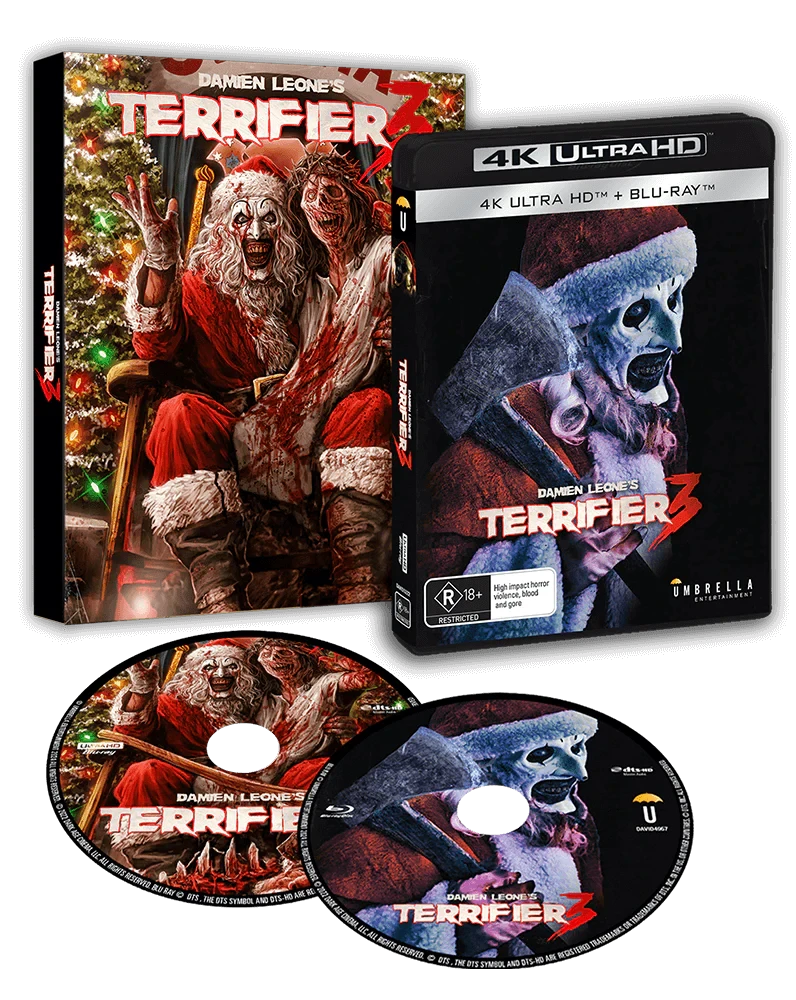Front cover of Terrifier 3 from ART ATTACK - Terrifier Collector's Edition Boxset [4K Ultra HD + Blu-ray] (Australian Import)