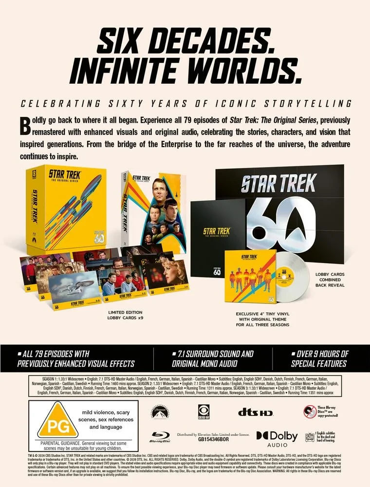 Back cover of Star Trek: The Original Series Complete Collection Limited Edition (UK Import) [Blu-ray]
