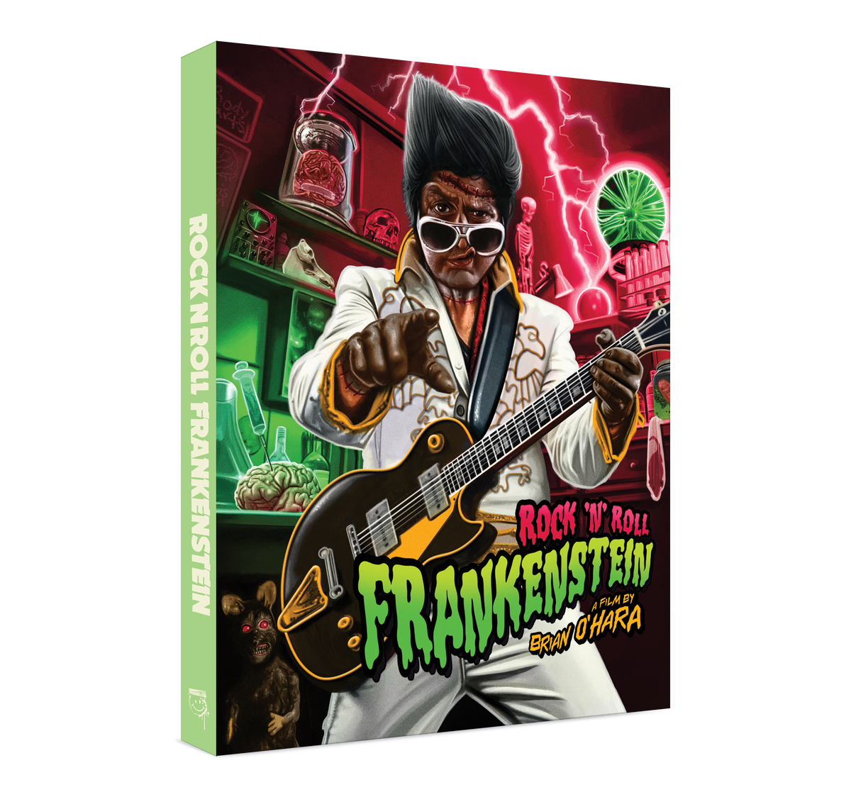 Front slipcover of artwork of Rock N Roll Frankenstein [Region Free Blu-ray]