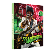 Front slipcover of artwork of Rock N Roll Frankenstein [Region Free Blu-ray]