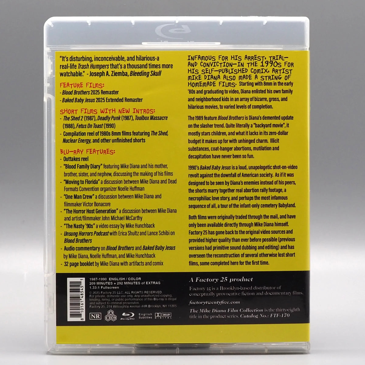 Back case of The Mike Diana Film Collection [Blu-ray]