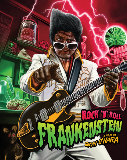 Straight on view of artwork of Rock N Roll Frankenstein [Region Free Blu-ray]