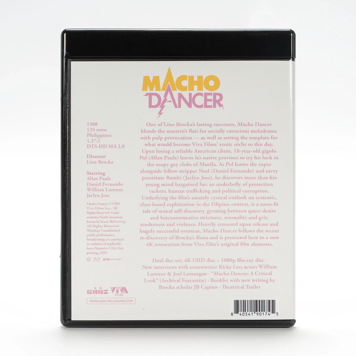 Back case of Macho Dancer [4K Ultra HD + Blu-ray]