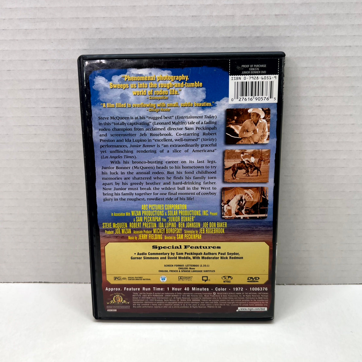Back cover of Junior Bonner [DVD]