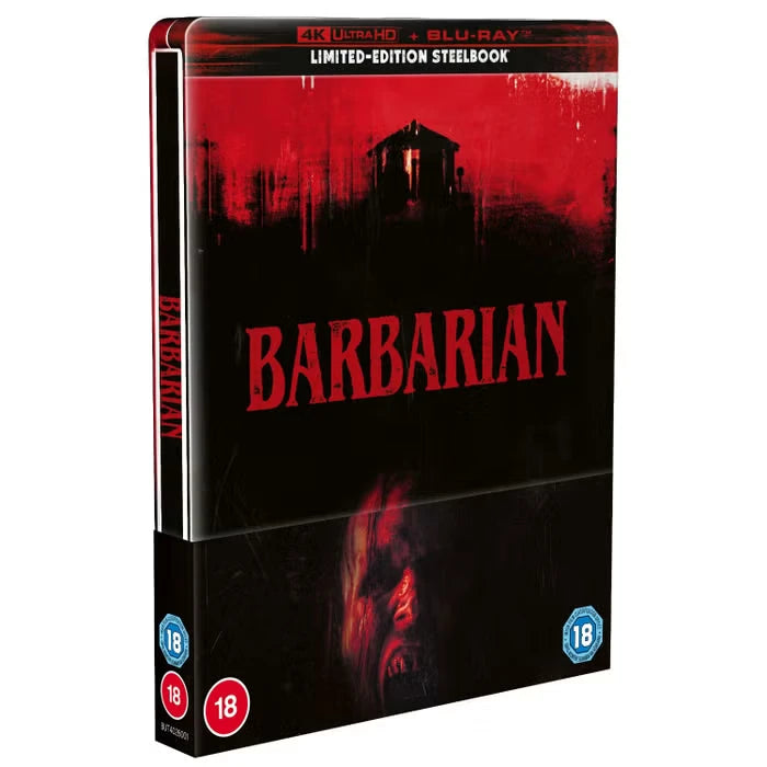 Front cover with j-card of Barbarian Limited Edition Steelbook (UK Import) [4K Ultra HD + Blu-ray]