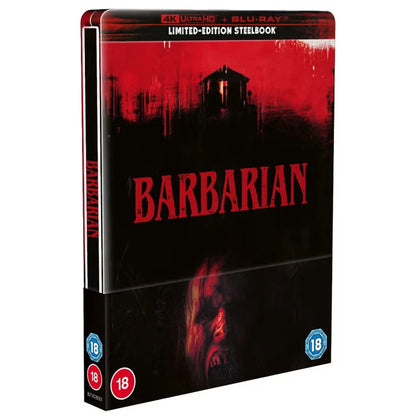 Front cover with j-card of Barbarian Limited Edition Steelbook (UK Import) [4K Ultra HD + Blu-ray]