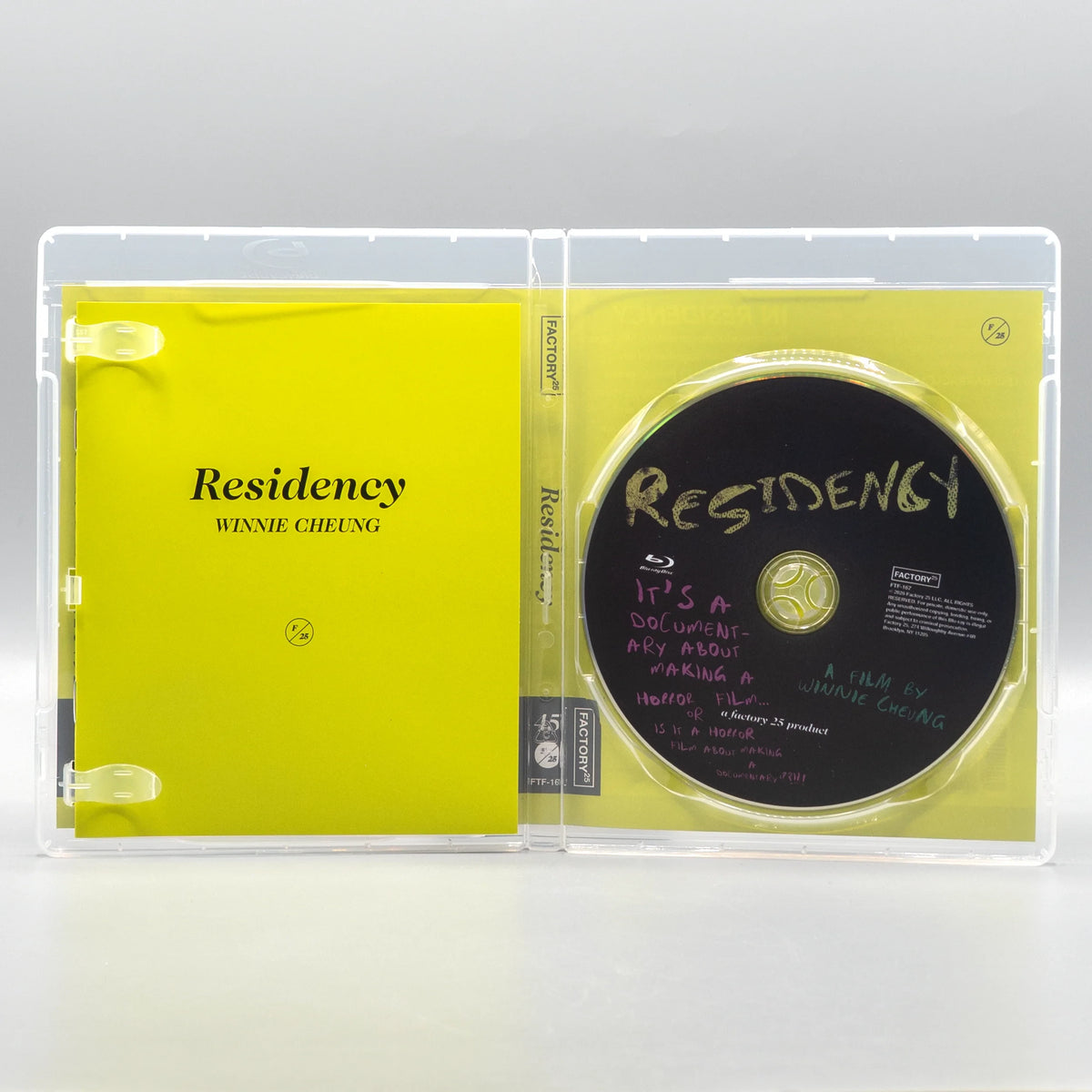 Open case showing disc art of Residency [Blu-ray]