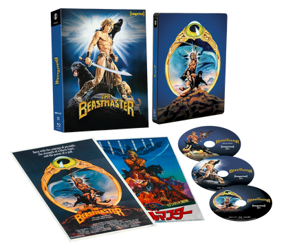 Box contents of The Beastmaster (1982) Steelbook Lenticular Hardcase [4K Ultra HD + Blu-ray] (Australian Import)