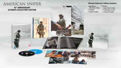 Box contents of American Sniper Collectors Edition Steelbook (UK Import) [4K Ultra HD + Region B Blu-ray]