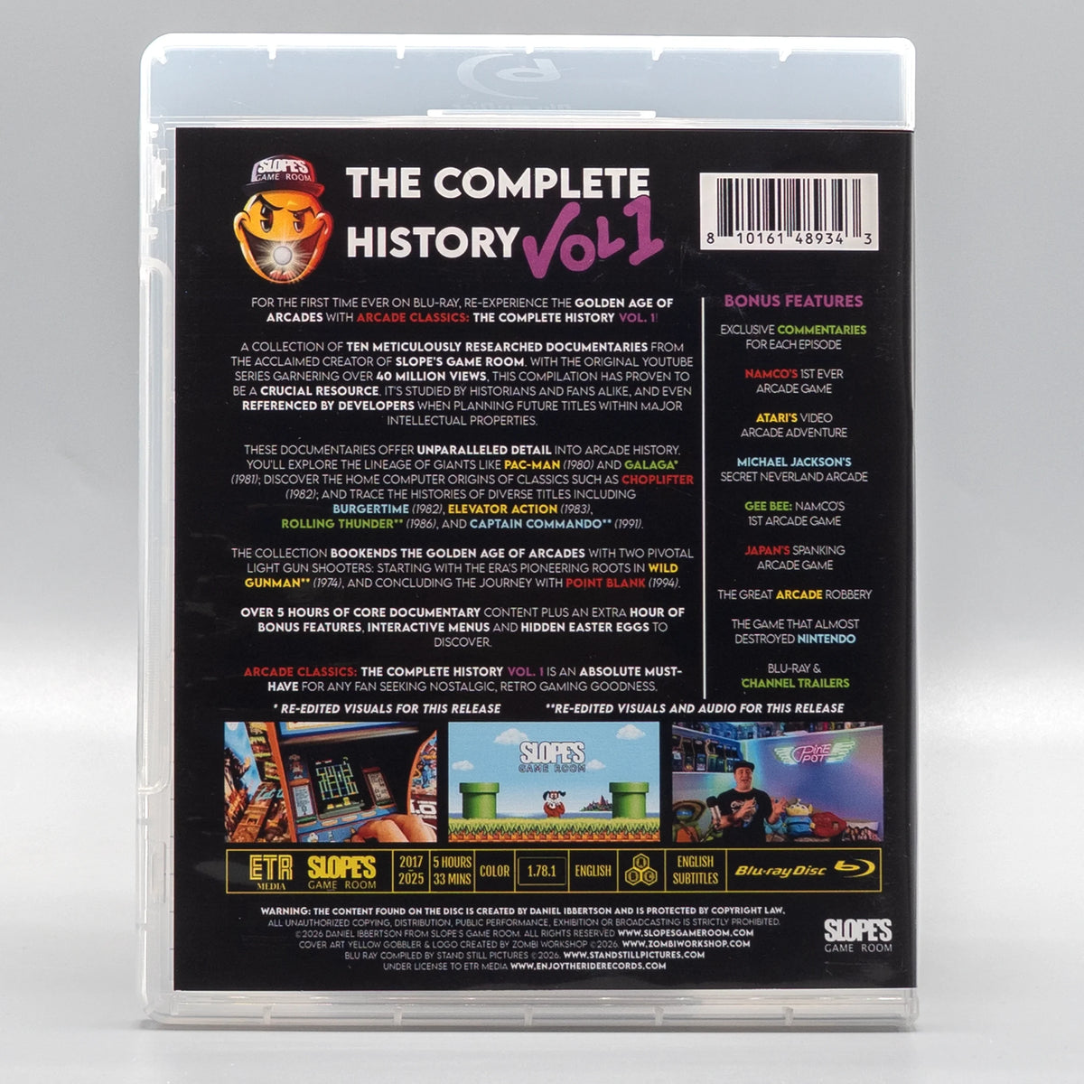 Back case of Slopes Game Room: Arcade Classics the Complete History Vol. 1 [Blu-ray]