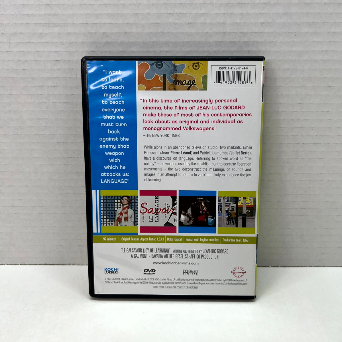 Back cover of Le Gai Savoir (French) [DVD]