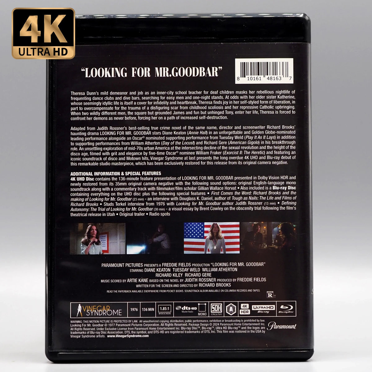 Back cover for Looking For Mr. Goodbar [4K Ultra HD + Blu-ray Set]