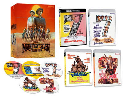 Box contents of The Magnificent Seven Collection Limited Edition 5-Disc Hardbox [4K Ultra HD +Blu-ray] (Australian Import)