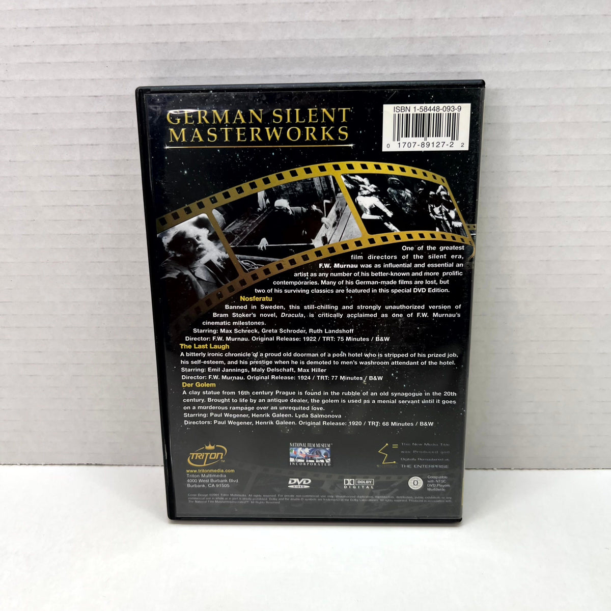 Back cover of German Silent Masterworks Collection [DVD]