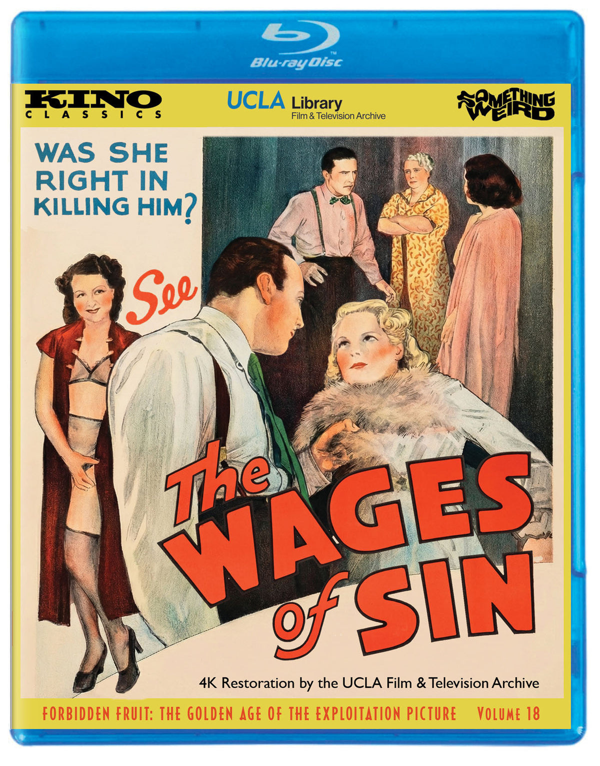 Front cover of The Wages of Sin (1938) - Forbidden Fruit Volume 18 [Blu-ray]